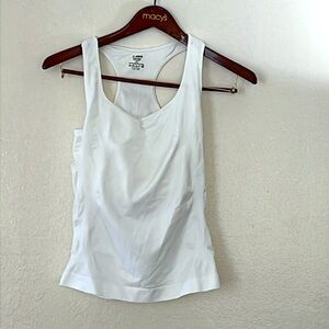 White Sports Tank Top, White,XL
